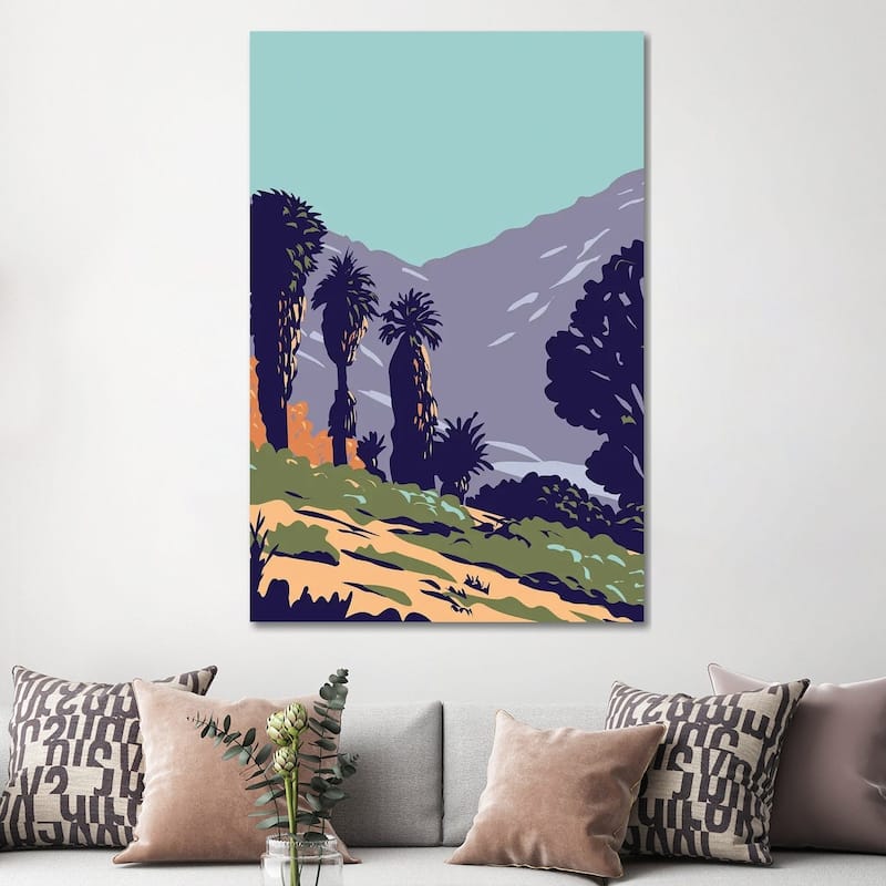 iCanvas "California Fan Palms, Cottonwood Spring Oasis, Joshua Tree National Park (WPA Poster)" by patrimonio Canvas Print