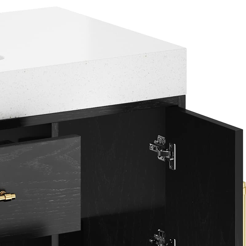 Moasis 40"/48" Wide Floating Wall Mounted Bathroom Vanity with 2 Drawers & 2 Storage Cabinet