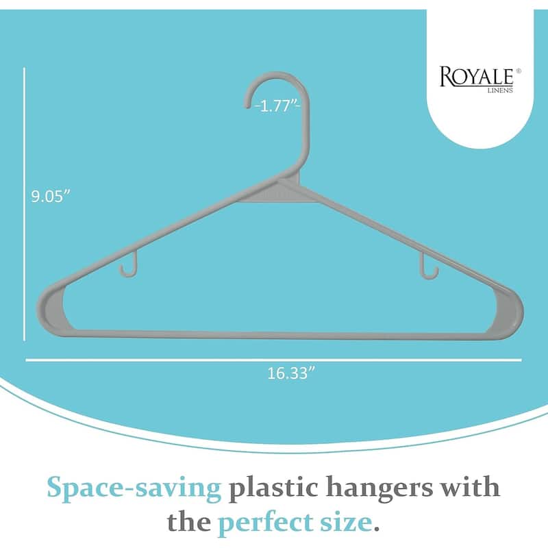 Royale Plastic Clothes Hangers With Hooks - Ideal For Everyday Use