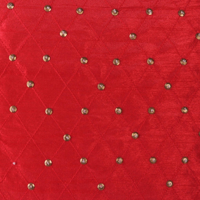 Handmade Crimson Constellation Beaded Cushion Covers (Pair) India