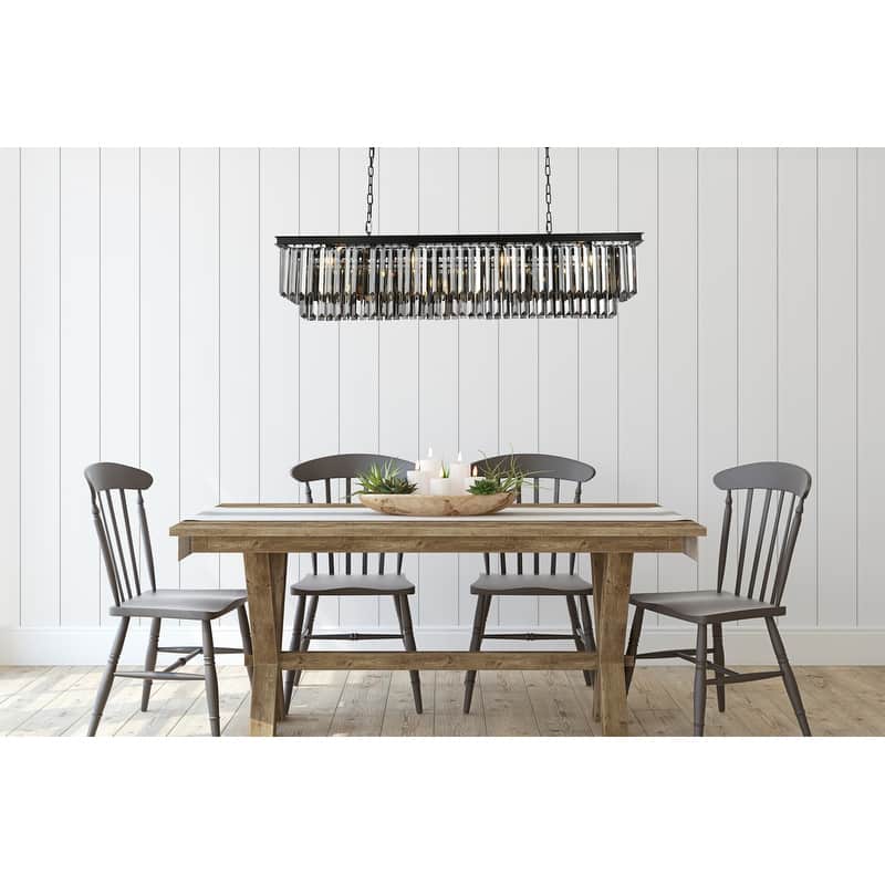 Royce Edge 12-Light Matte Black-Chandelier