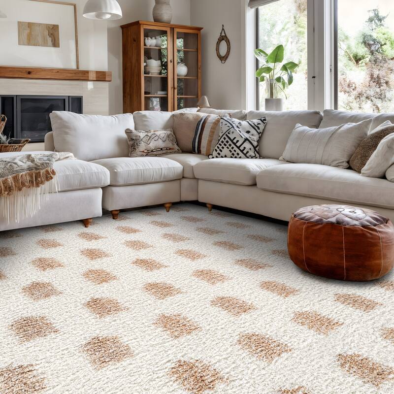 Scandinavian Arrow Shag Rug - Modern Look - Anthracite Dark Gray - Easy Maintenance