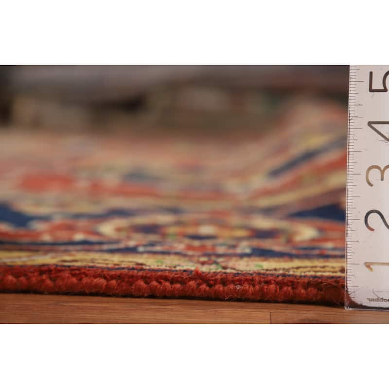 Hand Knotted Oriental 100% Wool Carpet Traditional Medallion Oranges & Rust Heriz (serapi) Area Rug - 11' 10'' X 8' 11''