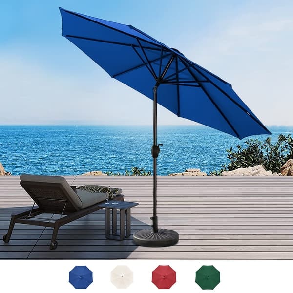 hand crank patio umbrellas 9' Round Umbrella with Push-Button Tilt and Lift System, Market Umbrella in Navy for Patio, Deck, and Yard by Sun-Ray : Patio, Lawn & Garden The easy Best Choice Products 7.5ft Heavy-Duty