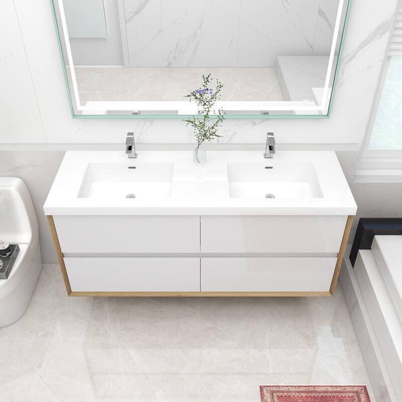 Selina 60" Wall Mounted Vanity with Double Sink