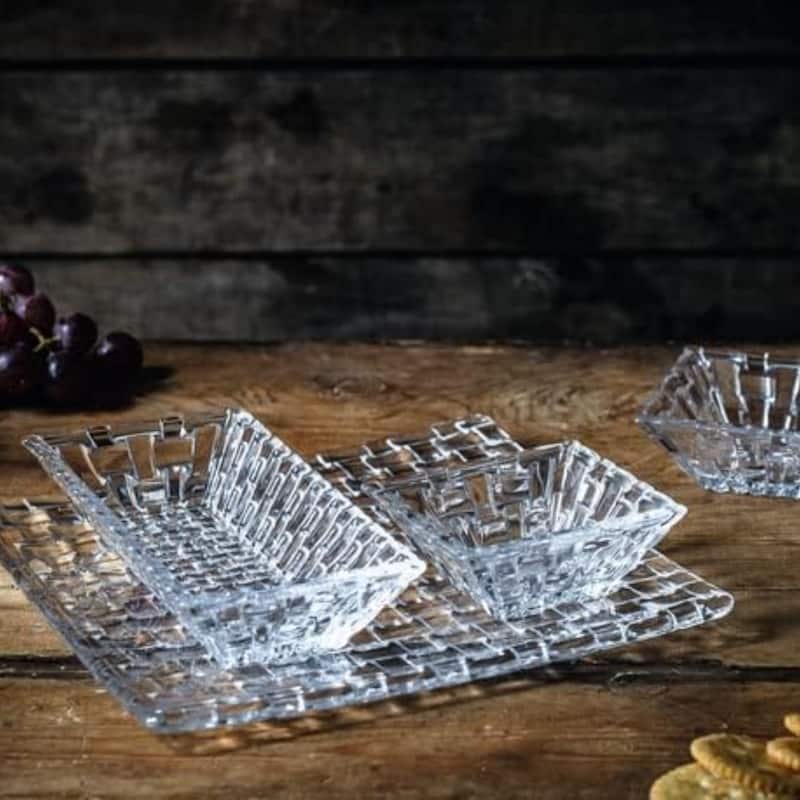 Nachtmann Set of 2 Bossa Nova Rectangular Bowls - 3 1/3 x 6 2/3 inch
