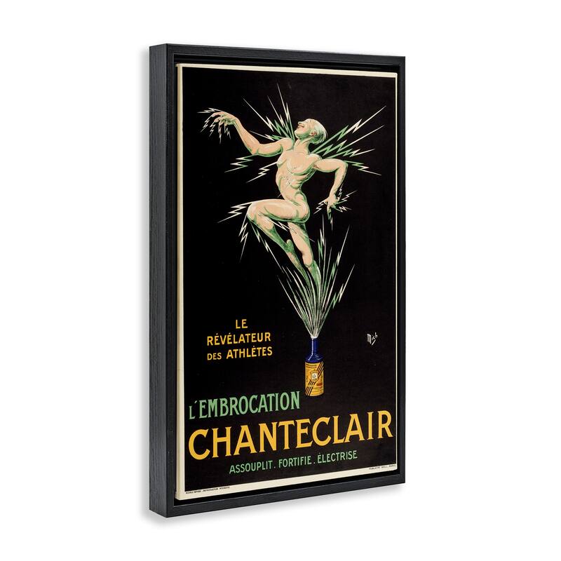 Stupell Vintage Chanteclair Wine Framed Floater Canvas Wall Art Design By Marcus Jules