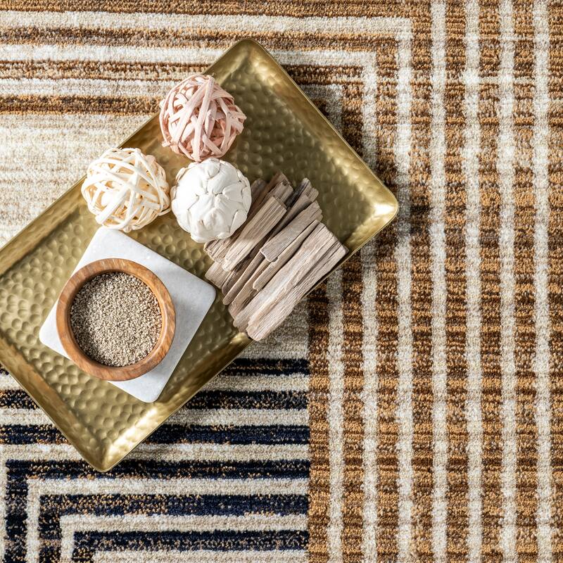 Nuloom Aline Contemporary Striped Fringe Area Rug