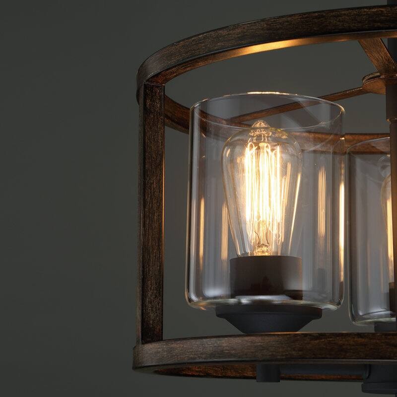 Acroma Kwong 3-Light drum chandelier Farmhouse Pendant Light for Kitchen Island