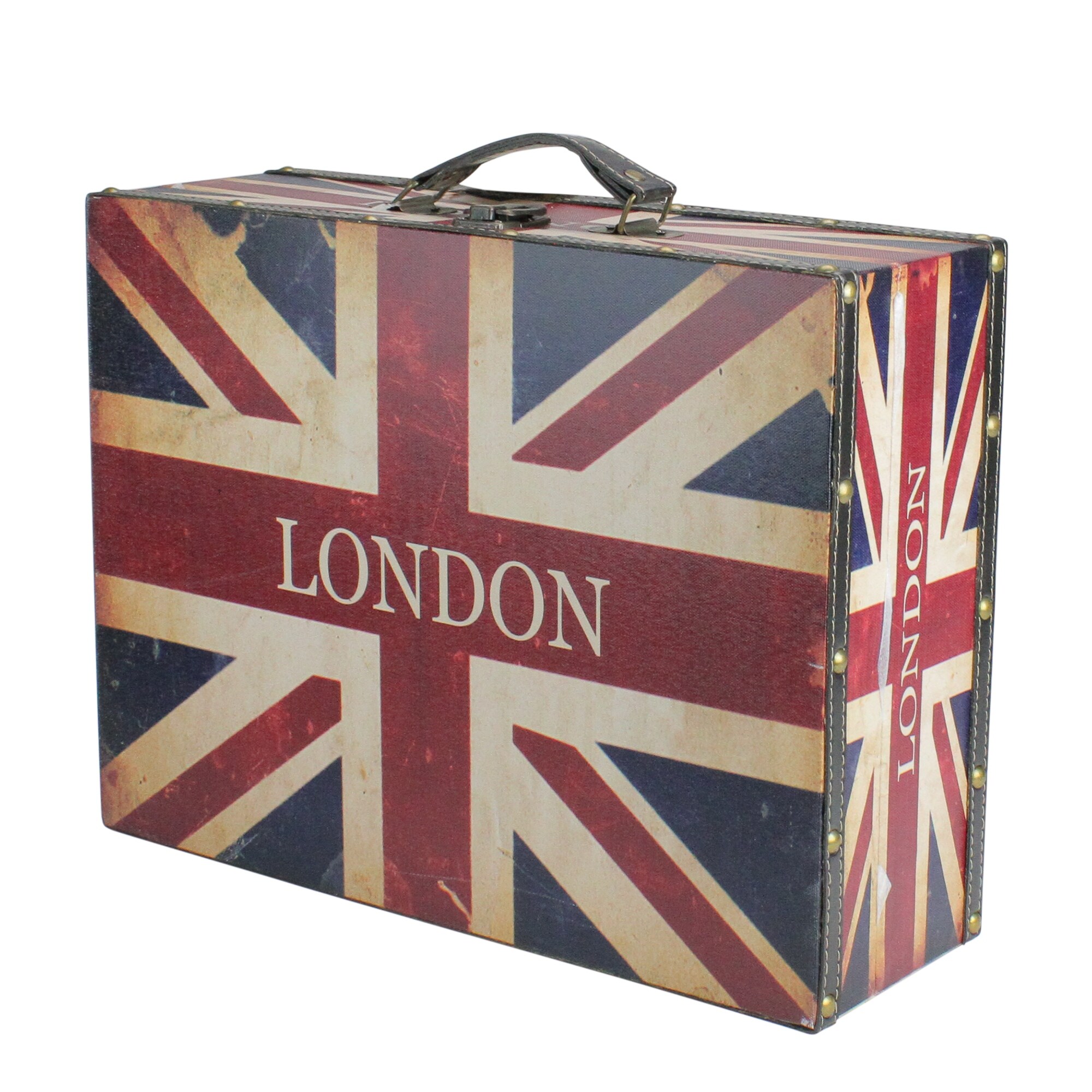 Shop Set Of 3 Rustic British Flag Decorative Wooden Storage Boxes