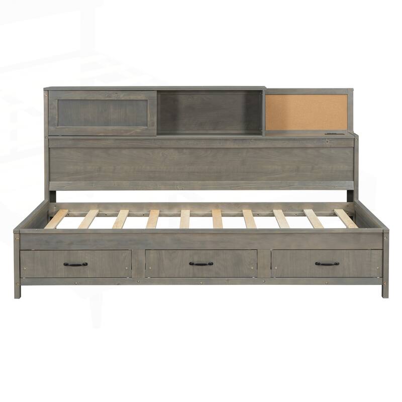 Versatile Wooden Daybed with Multiple Functionalities and Storage