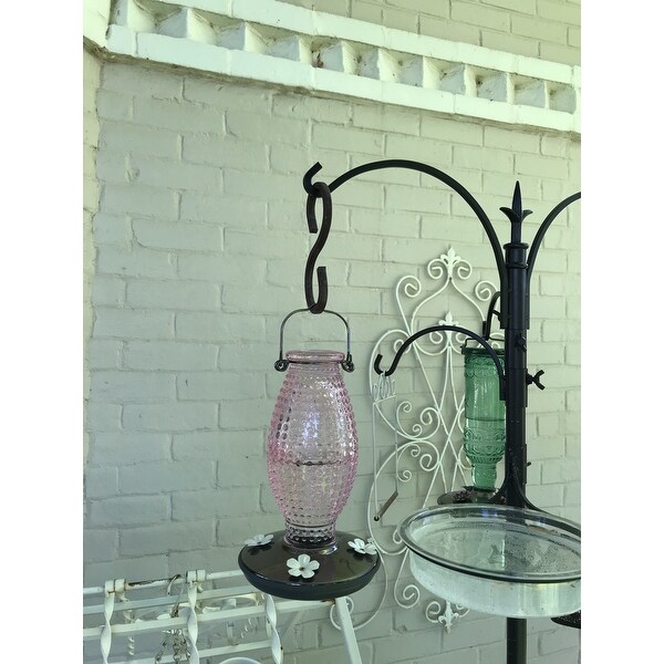 Birds Perky Pet 8131 2 Cranberry Hobnail Vintage Glass Hummingbird