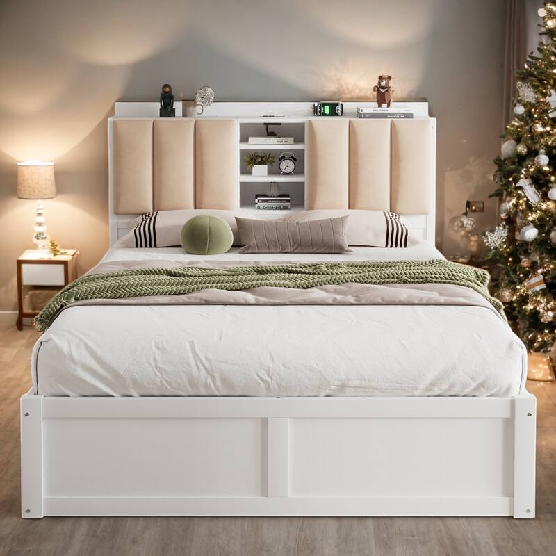 Elegant Design Full Size Platform Bed Upholstered Bed