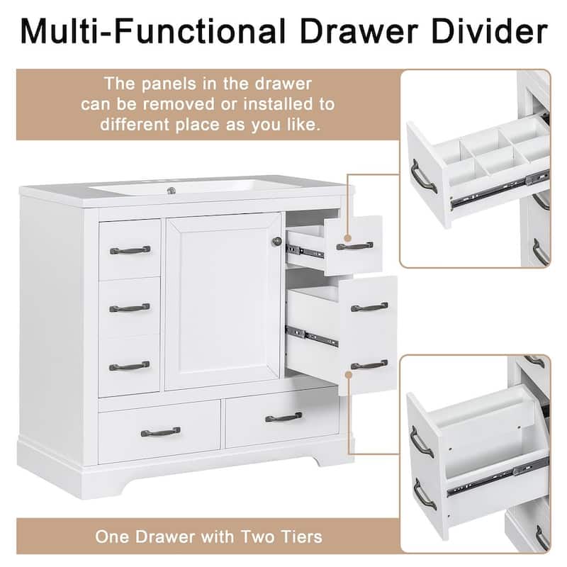 36'' Bathroom Vanities Cabinet with Sink Combo Set