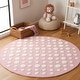 preview thumbnail 6 of 22, SAFAVIEH Handmade Kids Nessie Dots Wool Rug 5' Round - Pink/Ivory - Round