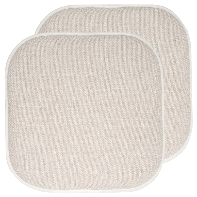 Sweet Home Collection Alexis Memory Foam No Slip Back Chair Pad Cushion 16" x 16" - Set of 2 - Linen/Brown