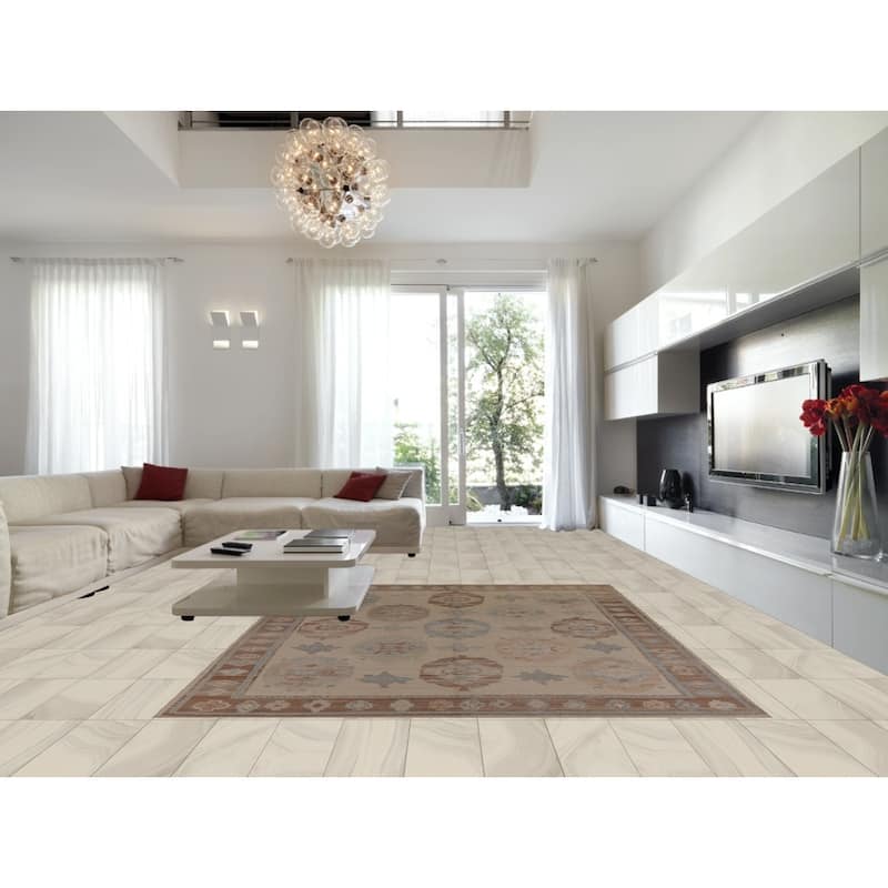 Hand Knotted Oriental 100% Wool Carpet Transitional Floral Beige & Ivories Oushak Area Rug - 11' 5'' X 9' 0''