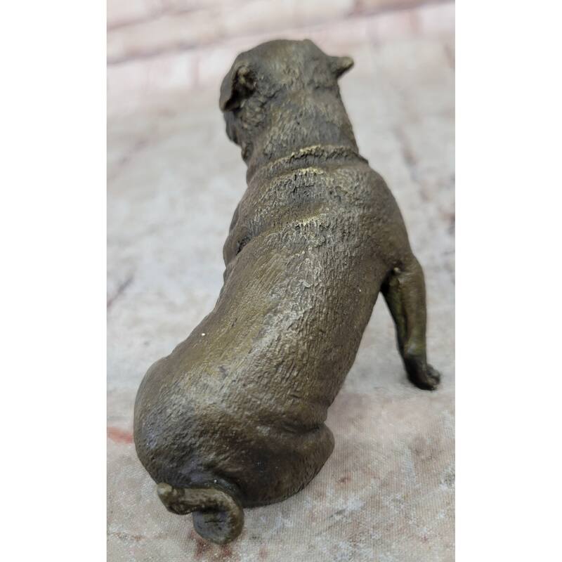 Pug Dog Bronze Miniature Statue Sculpture Figure Original Art 4 Inches X 4 Inches