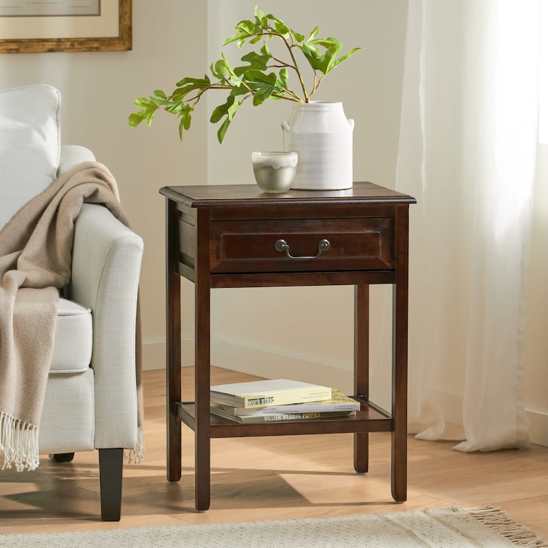 Banks Acacia Wood Accent Table by Christopher Knight Home - Mahogany