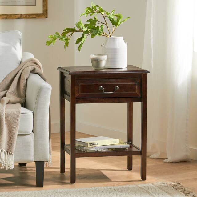 Banks Acacia Wood Accent Table by Christopher Knight Home - Mahogany