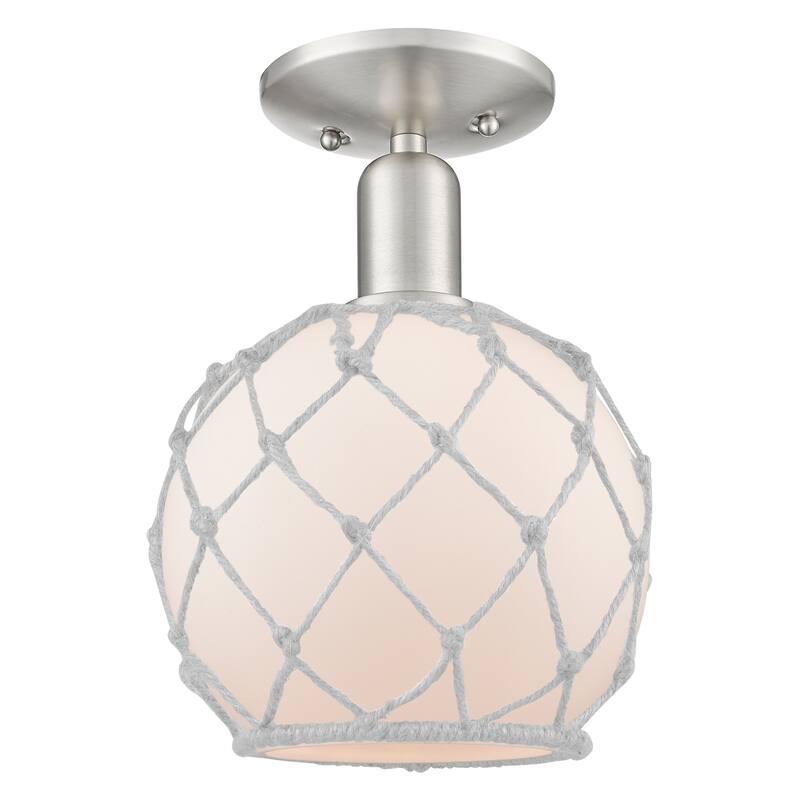 Innovations Lighting Endless Possibilities Arcadia - Farmhouse Rope - 1 Light 8" Semi-Flush Mount
