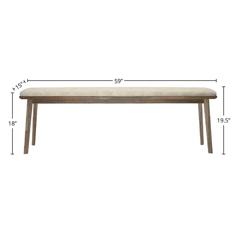 Shantanique Solid Acacia Accent Bench, Sand