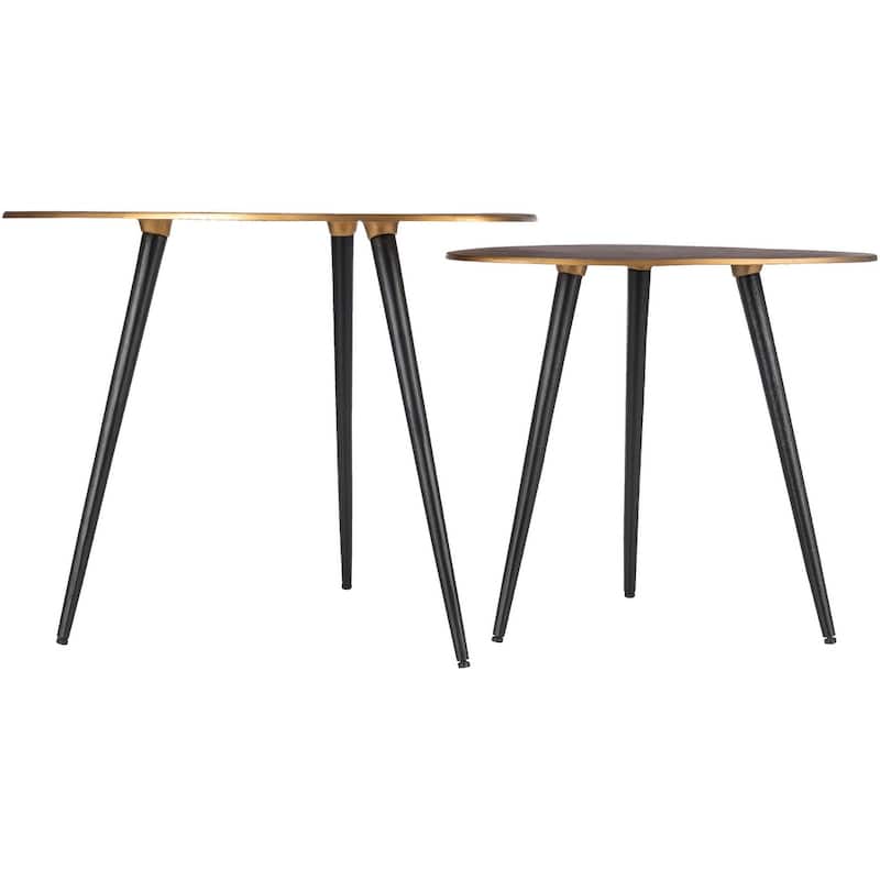 Joseph Mid-Century Modern Nesting End Table Set of 2 - 18"H x 22"W x 22"D, 17"H x 18"W x 18"D