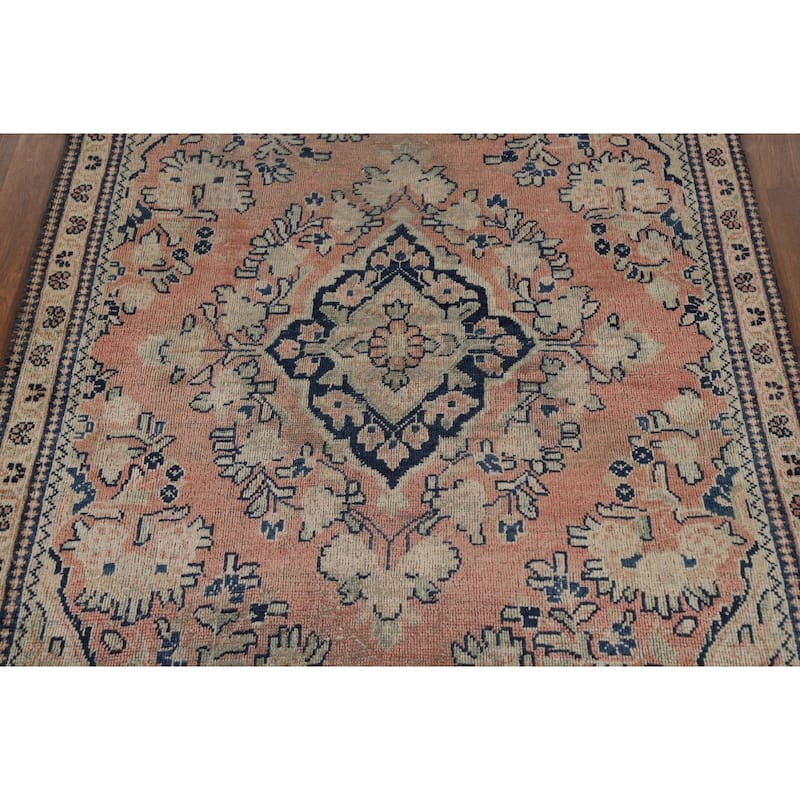 Antique Pink Mahal Persian Area Rug Handmade Wool Carpet - 4'0" x 6'6"
