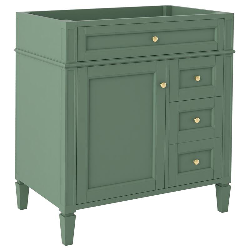 (Base Only)Modern Bathroom Storage Vanity Base with 2 Drawers and a Tip-out Drawer