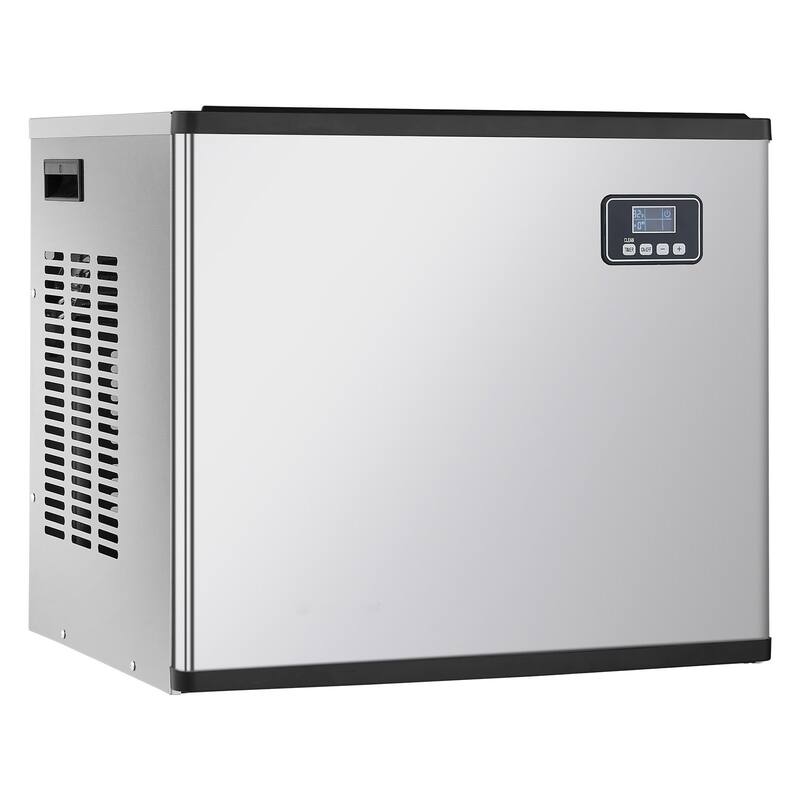 Silver Stainless Steel Commercial Ice Maker with 360 lbs Daily Output and Self Cleaning - 22.2 x 17.6 x 20 in - Silver