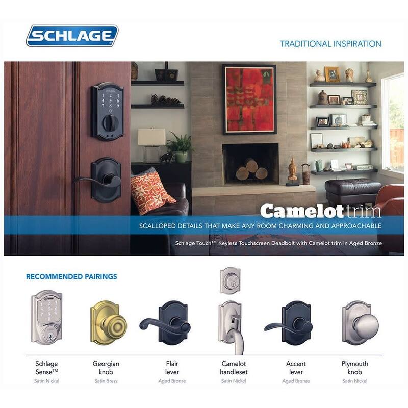 Schlage Camelot Electronic Keypad Single Cylinder Deadbolt