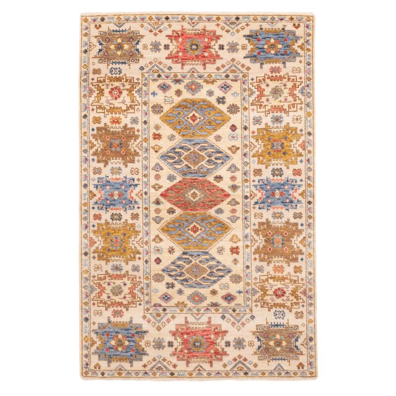 ECARPETGALLERY Hand-knotted Modern Oushak Cream Wool Rug - 5'3 x 8'1