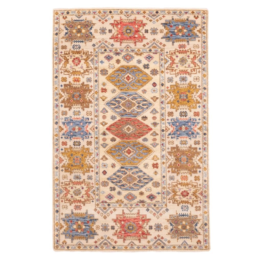 ECARPETGALLERY Hand-knotted Modern Oushak Cream Wool Rug - 5'3 x 8'1