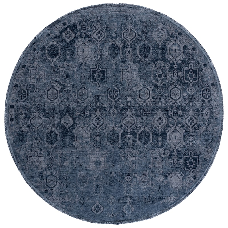 SAFAVIEH Vintage Overdye Lale Rug - 6'7" Round - Navy