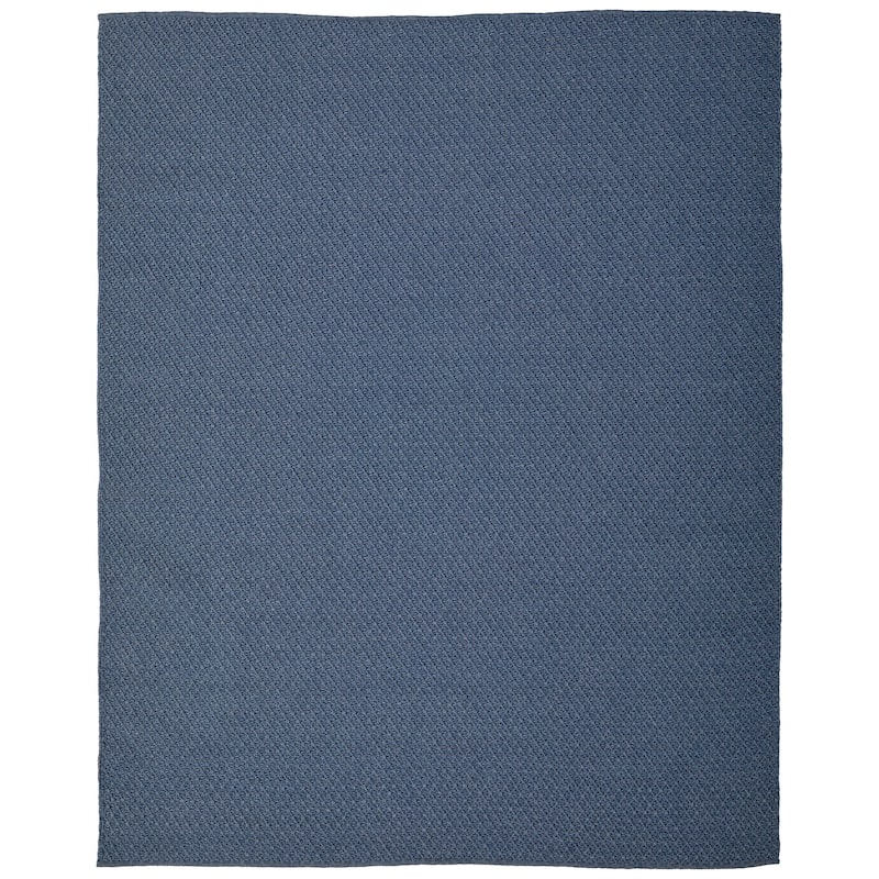 Grand Bazaar Faro Hand Woven Solid Modern Area Rug - 9' x 12' - Blue
