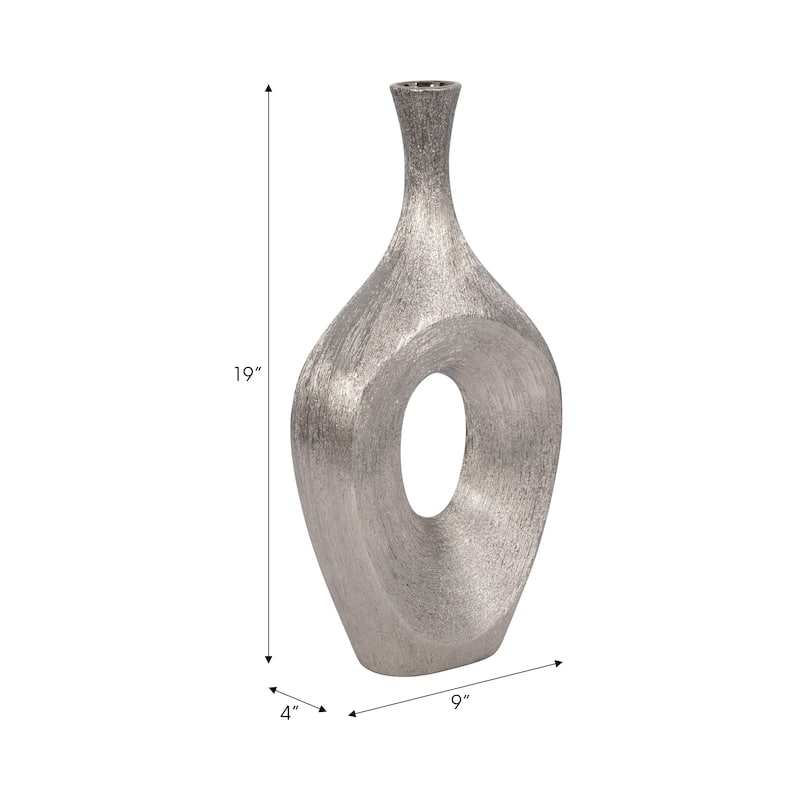 Sagebrook Home Ceramic 19" Open Cut Vase, Oval, 19"H