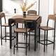 5 piece modern counter height dining table with deciduous dining table ...