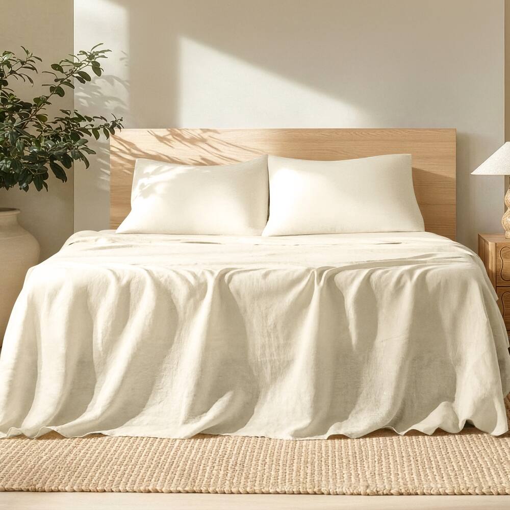 Bare Home Linen Sheet Set - Ultra-Soft Luxury