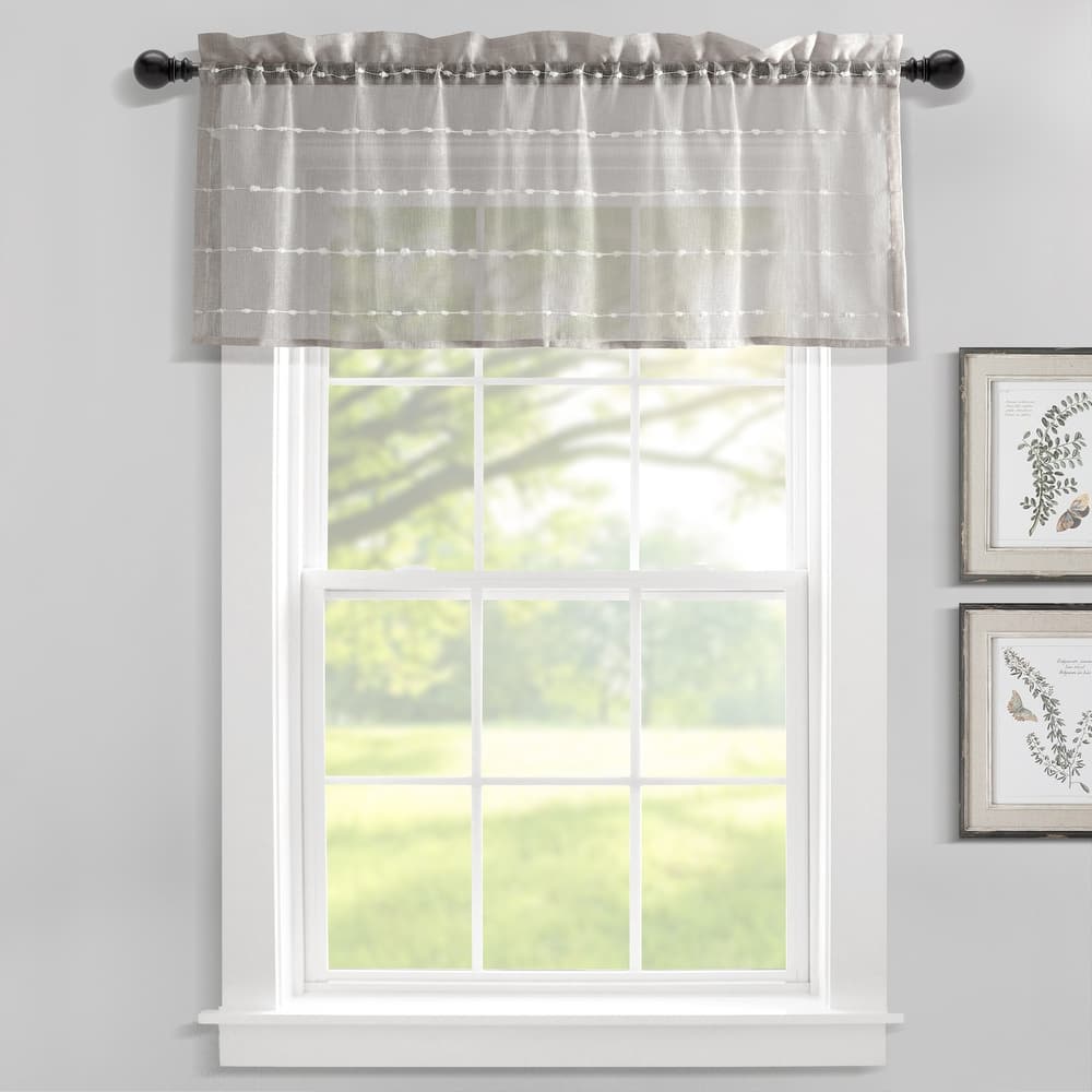 Lush Decor Farmhouse Textured Sheer Valance Single..