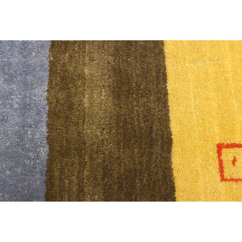 ECARPETGALLERY Hand Loomed Kashkuli Gabbeh Light Denim Blue Wool Rug - 3'1 x 4'9