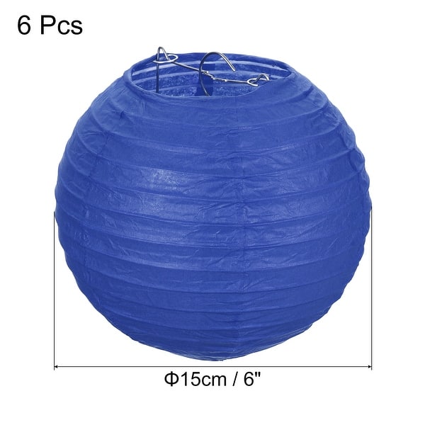 6pcs 6 Inch Folding Hanging Paper Lanterns for Wedding Home Party Bed