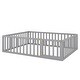 preview thumbnail 6 of 6, Minimal Design Queen Size Floor Bed with Safety Fence & Privacy Door