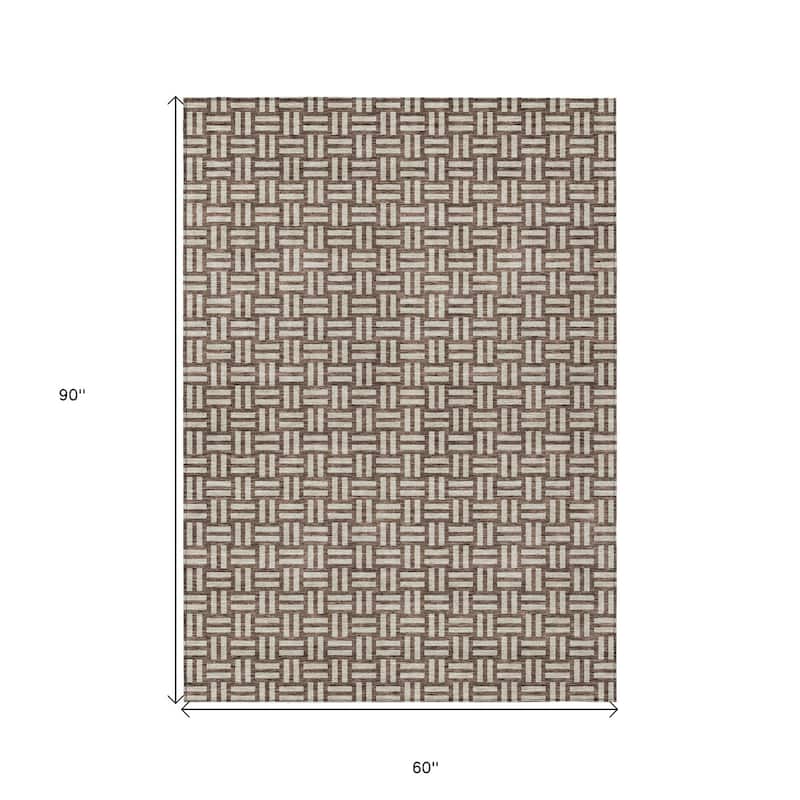 HomeRoots Geometric Transitional Rectangle Outdoor Rug