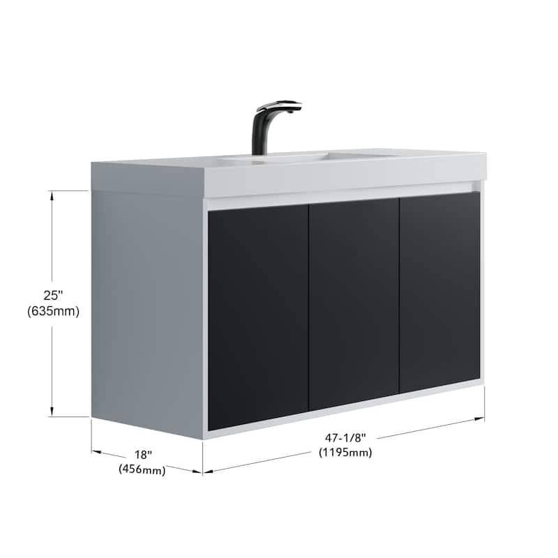 Kennan 48" Single Bathroom Vanity Set with Rectangle Legs