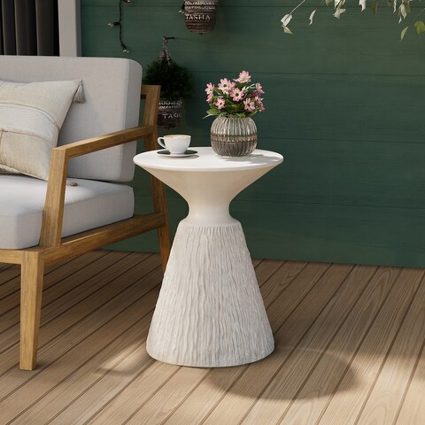 COSIEST Outdoor Indoor Pedestal End Table, Accent Stool, Plant Stand (Color Options)