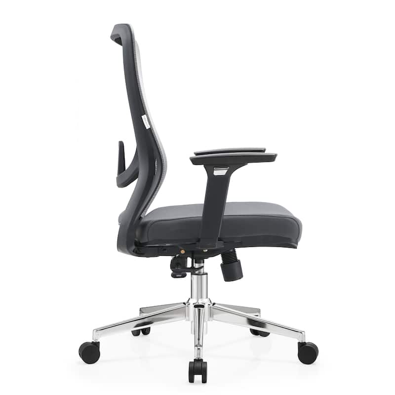 Cotton Office Chair with Mesh Mid-Back Adorit Series by LeisureMod