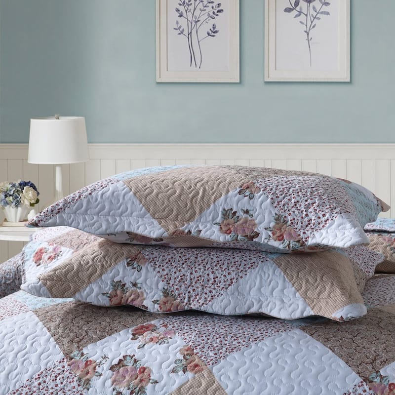 MarCielo 3 Piece Printed Quilt Set Lightweight Bedspread Set B75