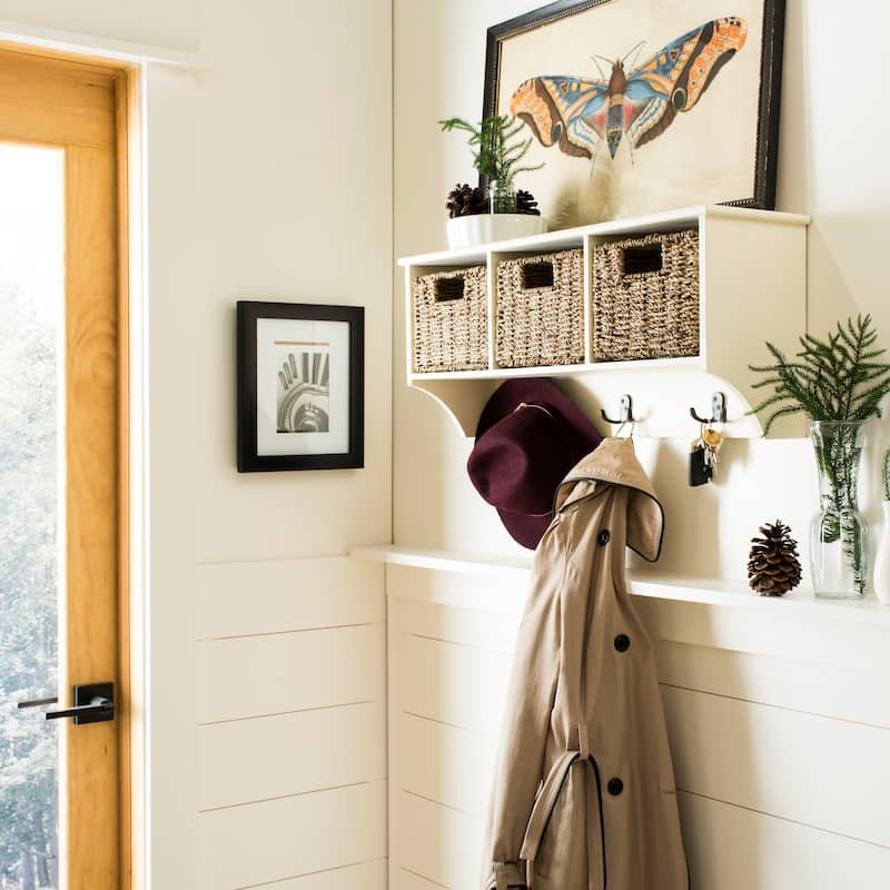 SAFAVIEH Jemina Black Hanging 3-Basket Wall Rack - 28" x 7.8" x 12" - 28Wx8Dx12H