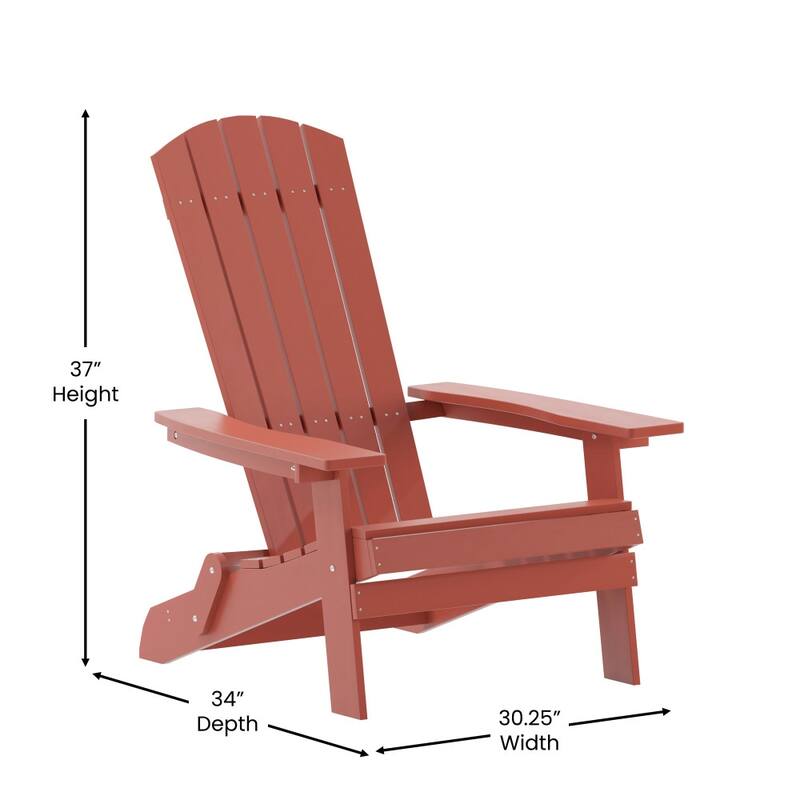 All-Weather Poly Resin Folding Adirondack Chair - Patio Chair
