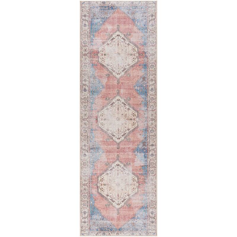 Livabliss Alger Persian Medallion Printed Machine Washable Area Rug